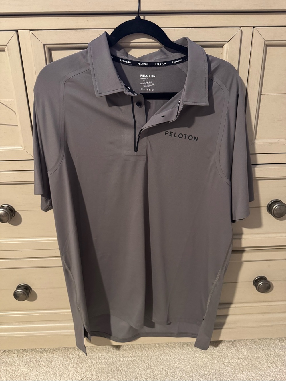 Peloton Men's Charcoal Gray Performance Polo
